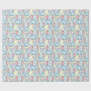 elephant pattern wrapping paper