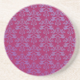 Elephant patterned purple/regal red coaster