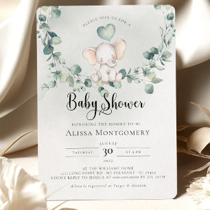 Elephant Peanut Baby Shower Invitation