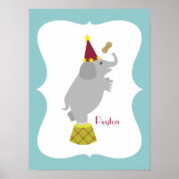 Elephant + Peanut Personalised Nursery Artwork