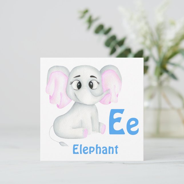 Elephant personalise ABC: Letter E - Add Your Name (Standing Front)