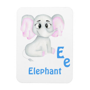 Elephant personalise ABC: Letter E - Add Your Name Magnet