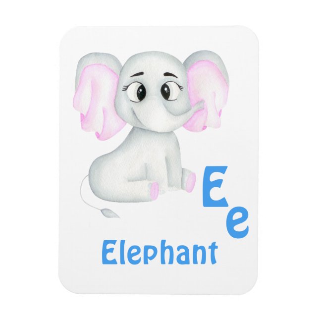 Elephant personalise ABC: Letter E - Add Your Name Magnet (Vertical)