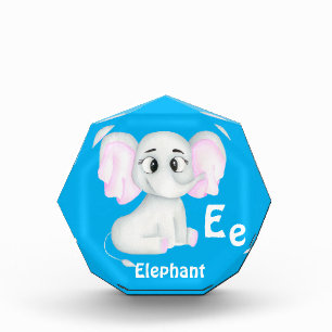 Elephant personalise ABC: Letter E - Add Your Name Photo Block