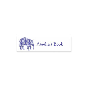  Elephant Personalised Bookplate  Self-inking Stamp