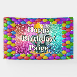 Elephant Personalised character birthday banner