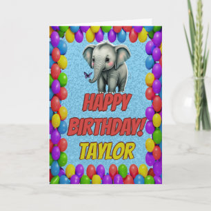 Elephant Personalised Fun Greeting Birthday Card