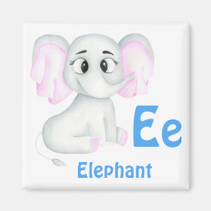 Elephant personalize ABC: Letter E - Add Your Name Magnet