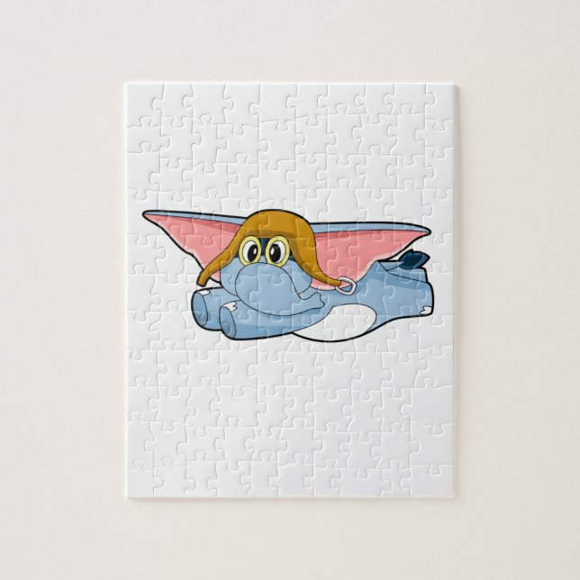 Elephant Pilot Pilot hat Jigsaw Puzzle (Vertical)