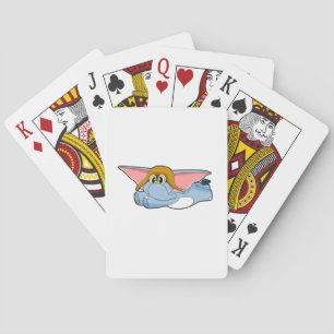 Elephant Pilot Pilot hat Playing Cards