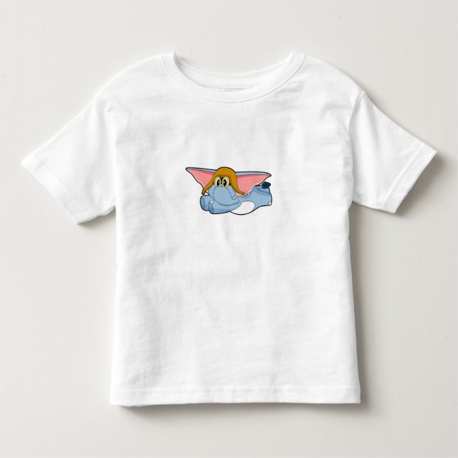 Elephant Pilot Pilot hat Toddler T-Shirt (Front)