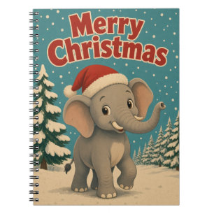 Elephant Pine Grove Animal Christmas Notebook