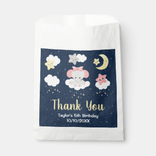 Elephant Pink and Navy Birthday Party Thank You Favour Bag