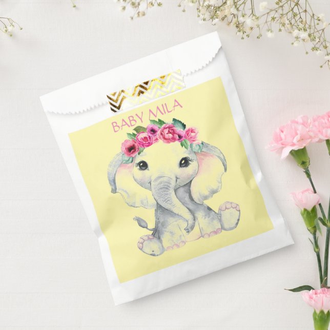 Elephant pink girl baby shower favor favour bag (Sealed)