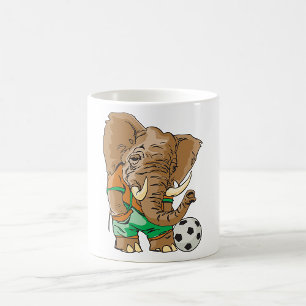 Elephant Playing Football Coffee Mug