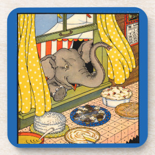 elephant poking his head through the window coaster
