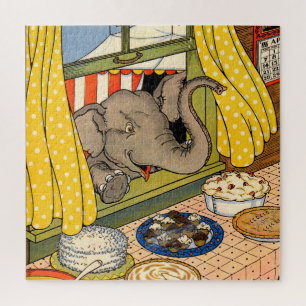 elephant poking his head through the window jigsaw puzzle