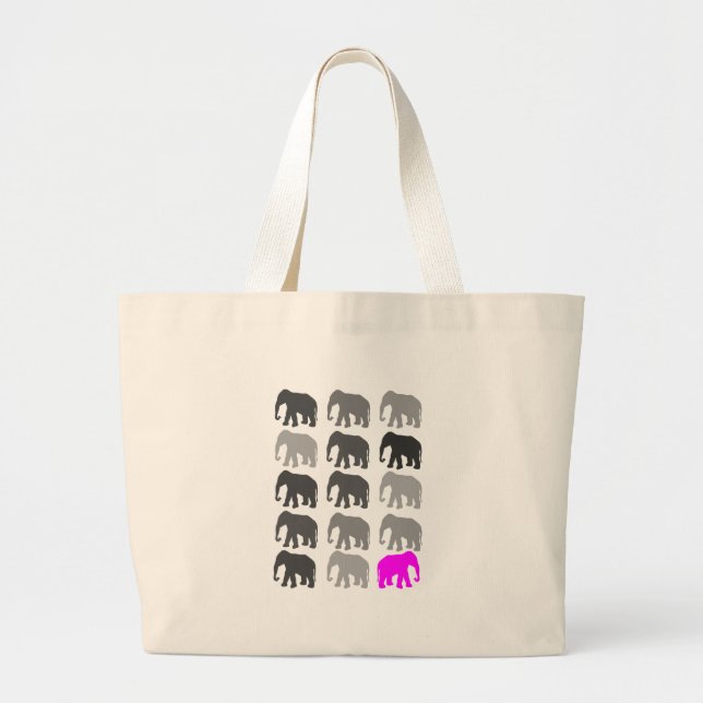 Elephant PopArt Gifts Large Tote Bag (Front)