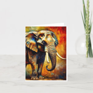 Elephant Portrait A Folded Holiday Card
