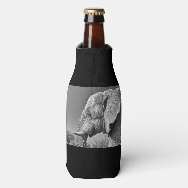 Elephant portrait bottle cooler (Bottle Front)