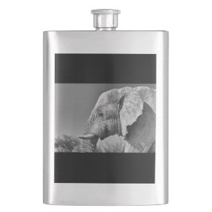 Elephant portrait hip flask