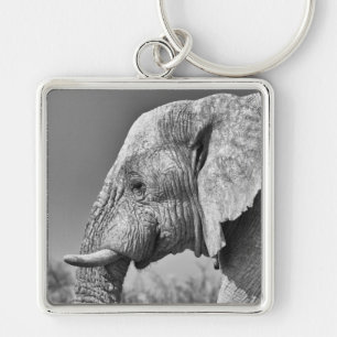 Elephant portrait key ring
