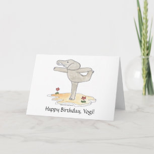 Elephant Practicing Yoga Dancer's pose Card