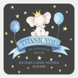 Elephant Prience Chalkboard Square Sticker