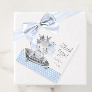 Elephant Prince Baby Shower Favour Tags