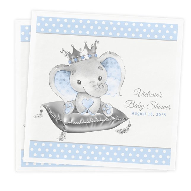 Elephant Prince Baby Shower Napkins (Creator Uploaded)