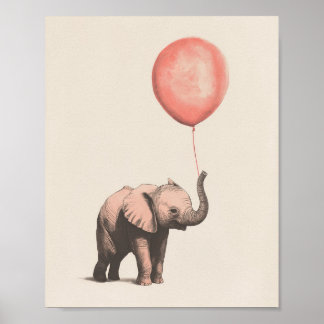 Elephant Print | Baby Elephant Art | Nursery