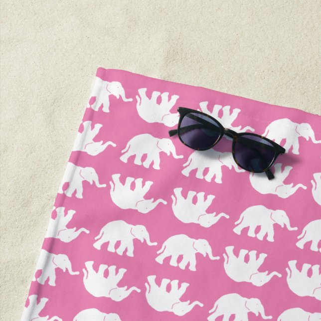 Elephant Print Beach Towel (In Situ)