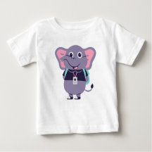 Elephant Printed Baby Fine Jersey T-Shirt