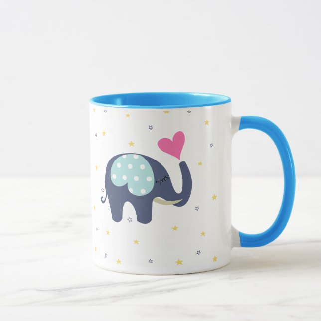 Elephant printed cute coffee mug  (Right)