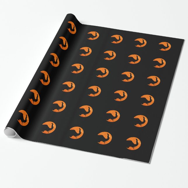 Elephant Profile Solar Eclipse Wrapping Paper (Unrolled)