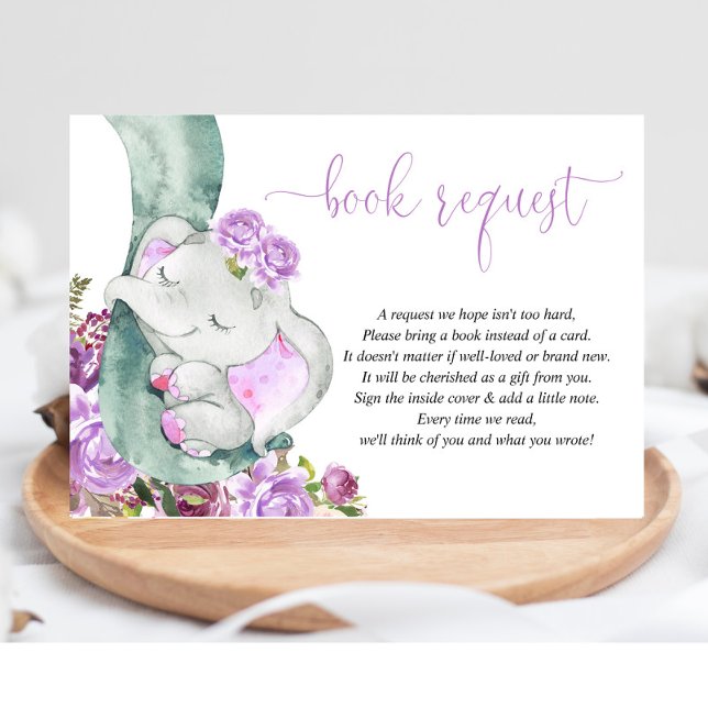 Elephant purple floral book instead of card (Creator Uploaded)