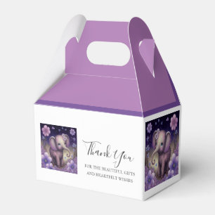 Elephant Purple flowers Birthday Favour Box