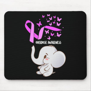 Elephant Purpleln Balloons Overdose Awareness Supp Mouse Pad