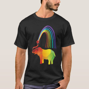 Elephant Rainbow Africa India Wilderness Safari Wi T-Shirt