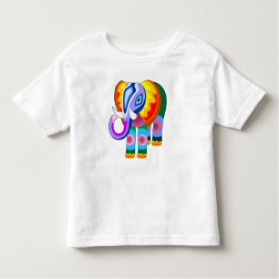 Elephant Rainbow Colours Patchwork toddler tee