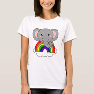 Elephant Rainbow Sweet Animals Colourful Elephants T-Shirt