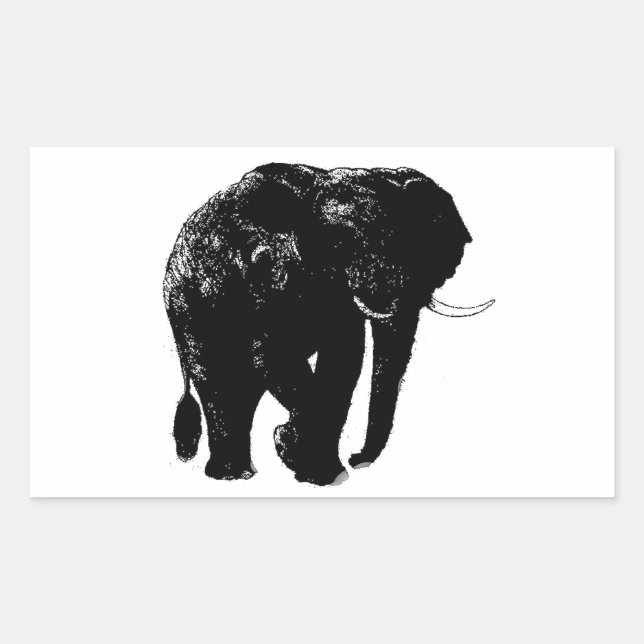 Elephant Rectangle Sticker (Front)