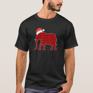 Elephant Red Buffalo Plaid Animal Matching Pyjamas T-Shirt