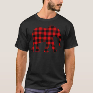 Elephant Red Buffalo Plaid Mammoth Matching Family T-Shirt