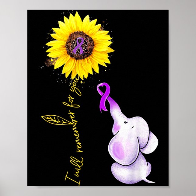 Elephant Remember for Sunflower Alzheimer Poster (Front)