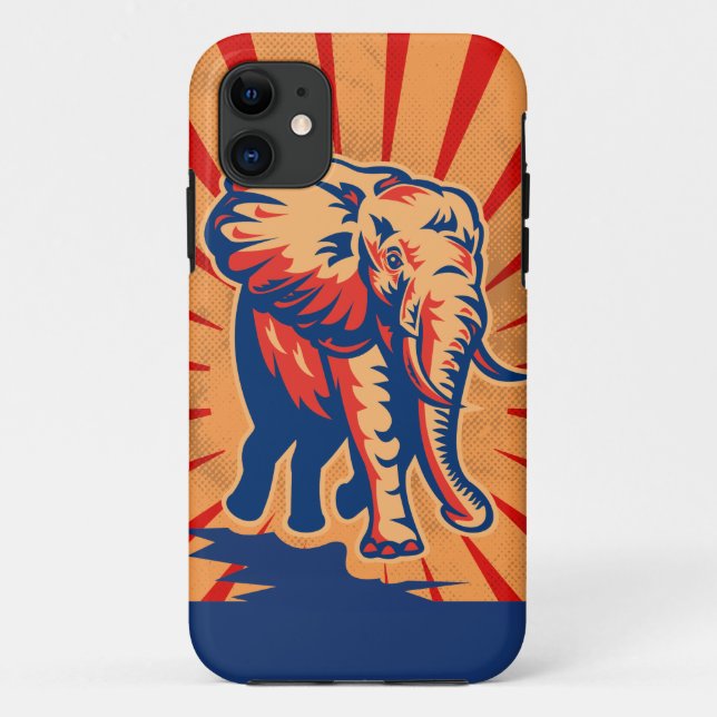 Elephant Retro Style iPhone 5 Case (Back)