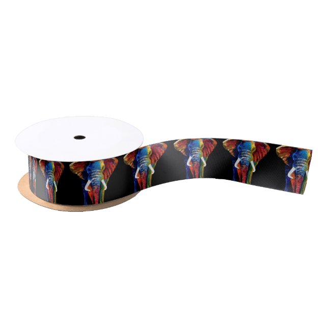 ELEPHANT RETRO STYLE SATIN RIBBON (Spool)