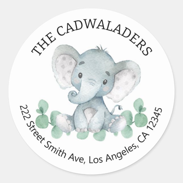 Elephant Return Address Labels (Front)