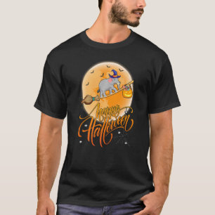 Elephant Ride Witch Shotgun Moon Vintage Elephant T-Shirt