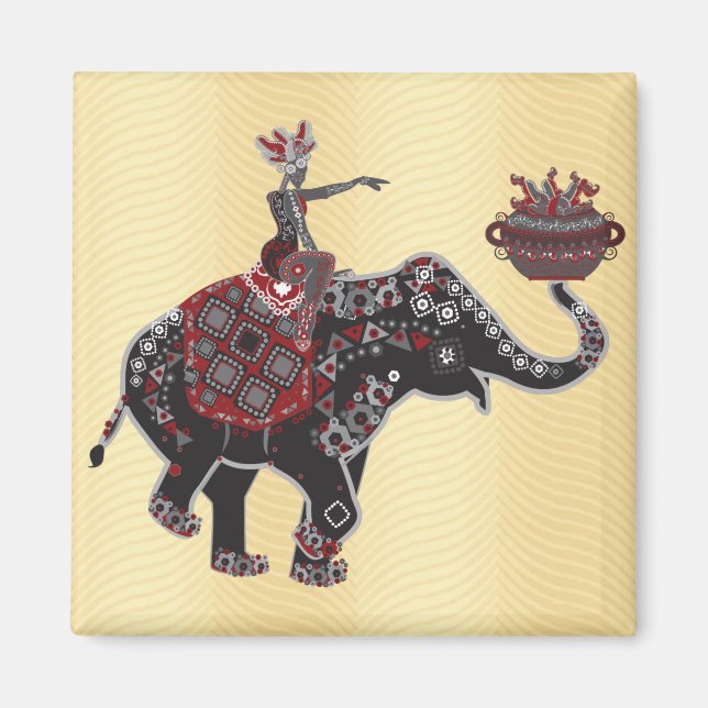 Elephant Rider Magnet (Front)